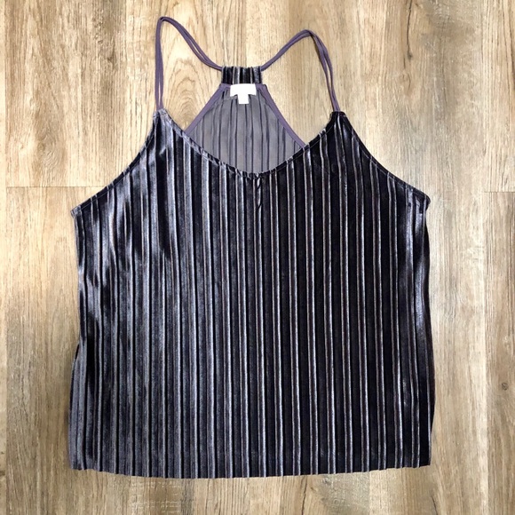 Charming Charlie Tops - NWOT Charming Charlie Blue Velvet Tank